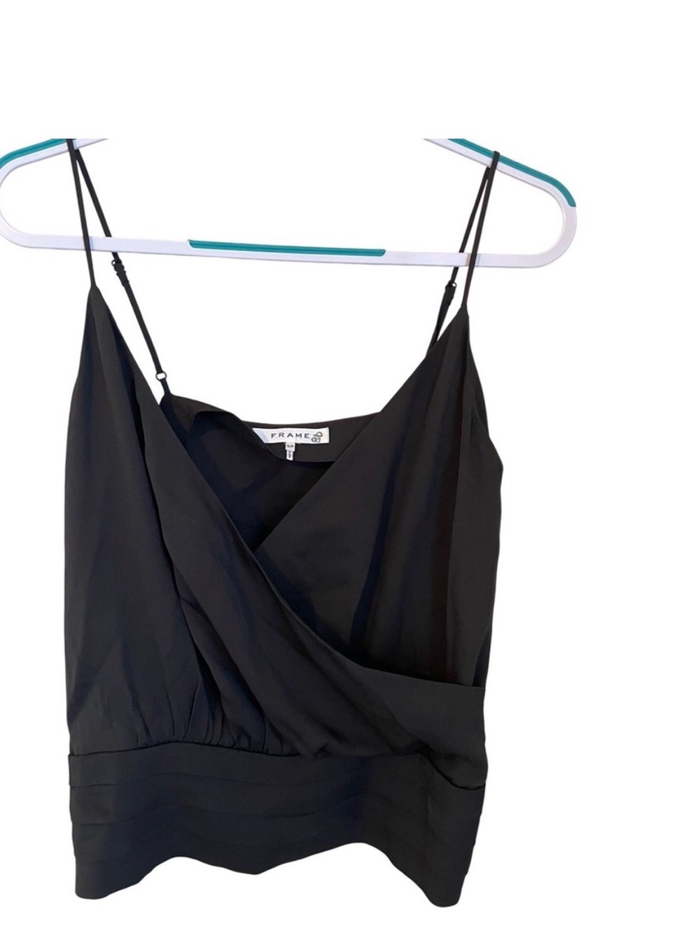 FRAME Black Draped Cami Tank